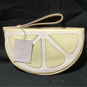 LC Lauren Conrad Half Lemon Wristlet Yellow & White New with Tag